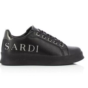 Trussardi Leilani Black/ Pink Leather Sneakers - Women’s Size 41 EU